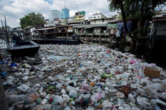Garbage in the canal