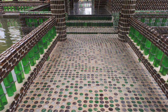 Bridge to the temple of bottles